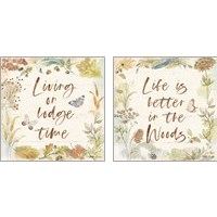 Framed 'Woodland Wreath 2 Piece Art Print Set' border=