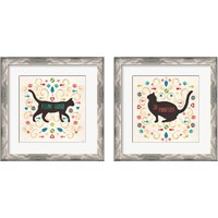 Framed 'Otomi Cats 2 Piece Framed Art Print Set' border=