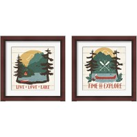 Framed 'Vintage Lake 2 Piece Framed Art Print Set' border=