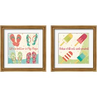 Framed 'Fun in the Sun 2 Piece Framed Art Print Set' border=