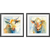 Framed 'Happy Cows 2 Piece Framed Art Print Set' border=