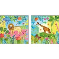 Framed 'Big Jungle 2 Piece Art Print Set' border=