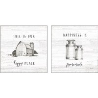 Framed 'Farm Life 2 Piece Art Print Set' border=