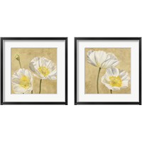 Framed 'Poppies on Gold 2 Piece Framed Art Print Set' border=