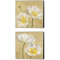 Framed 'Poppies on Gold 2 Piece Canvas Print Set' border=