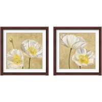 Framed 'Poppies on Gold 2 Piece Framed Art Print Set' border=