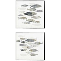 Framed 'Gone Fishing  2 Piece Canvas Print Set' border=