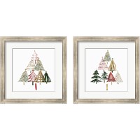 Framed 'Pine Trees 2 Piece Framed Art Print Set' border=