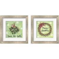 Framed 'Deck the Halls Holly 2 Piece Framed Art Print Set' border=