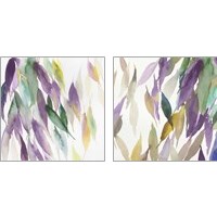 Framed 'Fallen Colorful Leaves Violet 2 Piece Art Print Set' border=