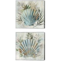 Framed 'Turquoise Shell 2 Piece Canvas Print Set' border=