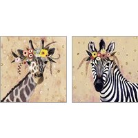Framed 'Klimt Zebra 2 Piece Art Print Set' border=