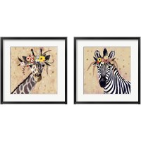 Framed 'Klimt Zebra 2 Piece Framed Art Print Set' border=