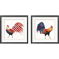 Framed 'Rooster Fireworks 2 Piece Framed Art Print Set' border=