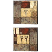 Framed 'Wine for Two  2 Piece Canvas Print Set' border=