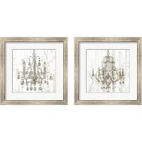 Framed 'Shiplap Chandelier 2 Piece Framed Art Print Set' border=