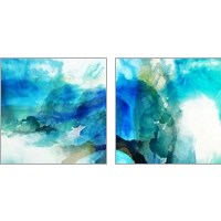 Framed 'Ephemeral Blue 2 Piece Art Print Set' border=