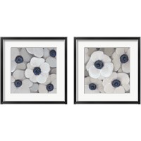 Framed 'White Anemone 2 Piece Framed Art Print Set' border=