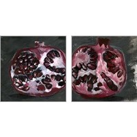 Framed 'Pomegranate Study on Black 2 Piece Art Print Set' border=