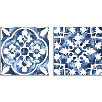 Framed 'Cobalt Tile 2 Piece Art Print Set' border=