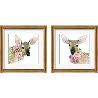 Framed 'Deer Spring 2 Piece Framed Art Print Set' border=