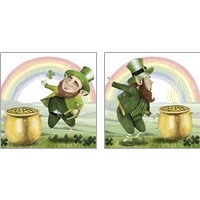 Framed 'Leprechaun's Rainbow 2 Piece Art Print Set' border=