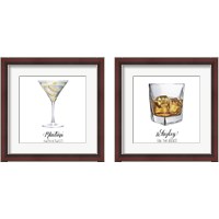 Framed 'Classic Happy Hour 2 Piece Framed Art Print Set' border=