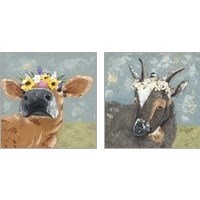 Framed 'Farm Fun 2 Piece Art Print Set' border=