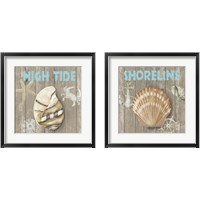 Framed 'High Tide Shoreline 2 Piece Framed Art Print Set' border=