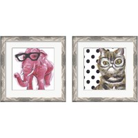 Framed 'Dapper Animal 2 Piece Framed Art Print Set' border=