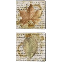 Framed 'Earth Leaf  2 Piece Canvas Print Set' border=