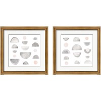 Framed 'Half Circles 2 Piece Framed Art Print Set' border=