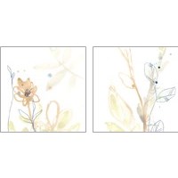 Framed 'Botany Gesture 2 Piece Art Print Set' border=