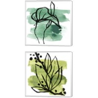 Framed 'Tropical Sumi-e 2 Piece Canvas Print Set' border=