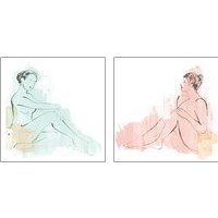 Framed 'Colorblock Figure 2 Piece Art Print Set' border=