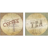 Framed 'Beverage O'Clock 2 Piece Art Print Set' border=