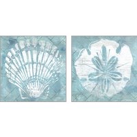 Framed 'Cerulean Shell 2 Piece Art Print Set' border=
