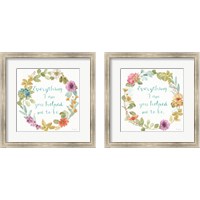 Framed 'Rainbow Seeds Wreath 2 Piece Framed Art Print Set' border=