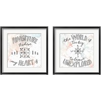 Framed 'World Traveler 2 Piece Framed Art Print Set' border=