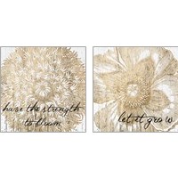 Framed 'Metallic Floral Quote 2 Piece Art Print Set' border=