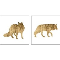 Framed 'Brushed Gold Animals 2 Piece Art Print Set' border=