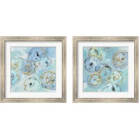 Framed 'Gold Edged Teal 2 Piece Framed Art Print Set' border=