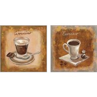 Framed 'Coffee Time on Wood 2 Piece Art Print Set' border=