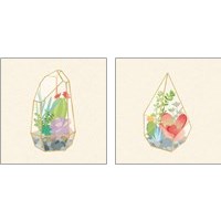 Framed 'Succulent Terrarium 2 Piece Art Print Set' border=