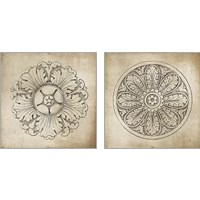 Framed 'Rosette Neutral 2 Piece Art Print Set' border=