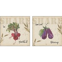 Framed 'Farmers Feast Harvest 2 Piece Art Print Set' border=