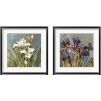 Framed 'Spring Iris  2 Piece Framed Art Print Set' border=