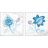 Framed 'Eastern Boho Peacock Blue 2 Piece Art Print Set' border=