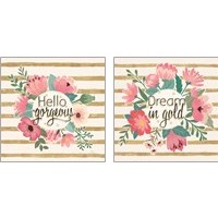 Framed 'Gorgeous Pink 2 Piece Art Print Set' border=