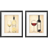 Framed 'White & Red Wine 2 Piece Framed Art Print Set' border=